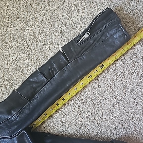 Maje Leather Motorcycle Jacket with Sleeve Slits - Picture 14 of 14